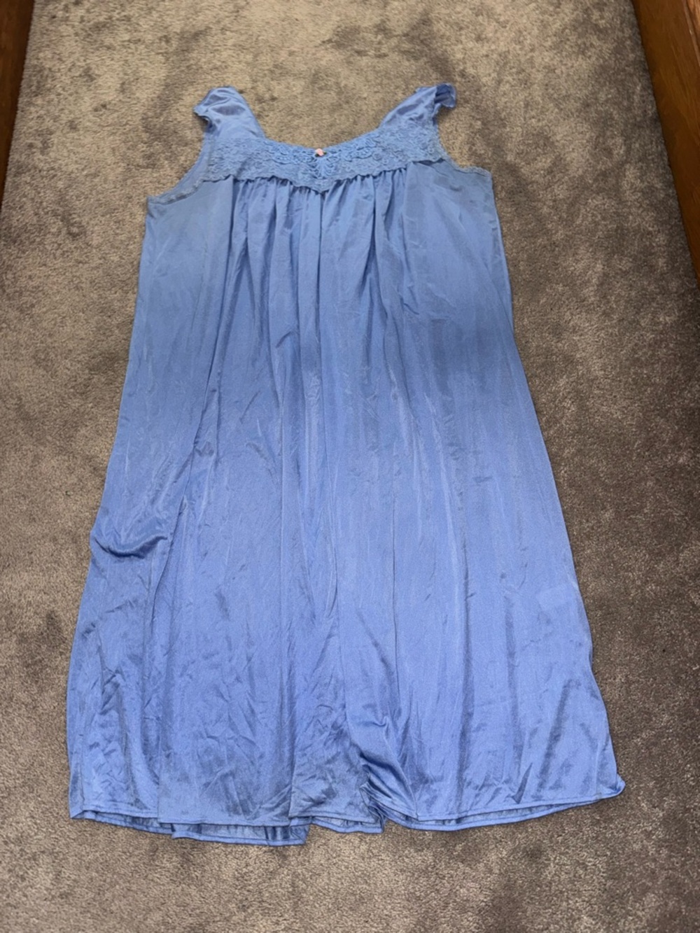 Only Necessities Blue Sleeveless Nightgown Maxi Lounging SIZE 2X
